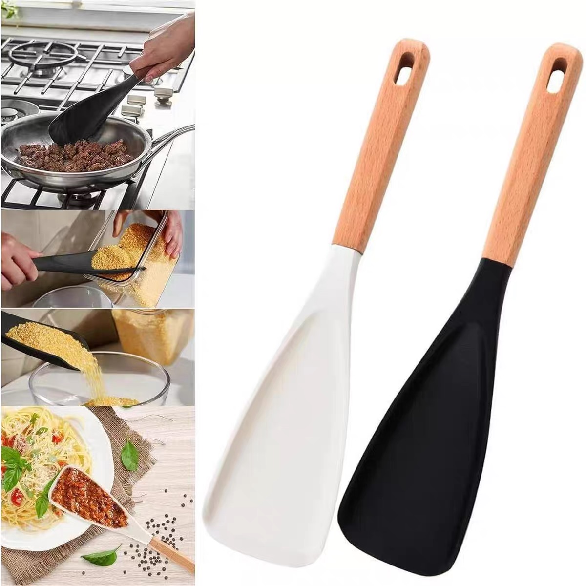 Baby Food Usa - In-Stock Wooden Handle Salad Spatula, Baby