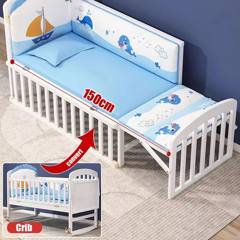 Solid Wood 3-in-1 Baby Bed - M - đánh giá và giá Baby Food Nestum
